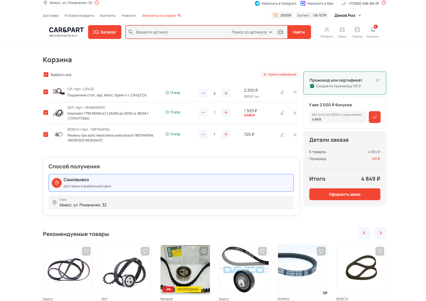 Демонстративное изображение кастомизации интернет-магазина